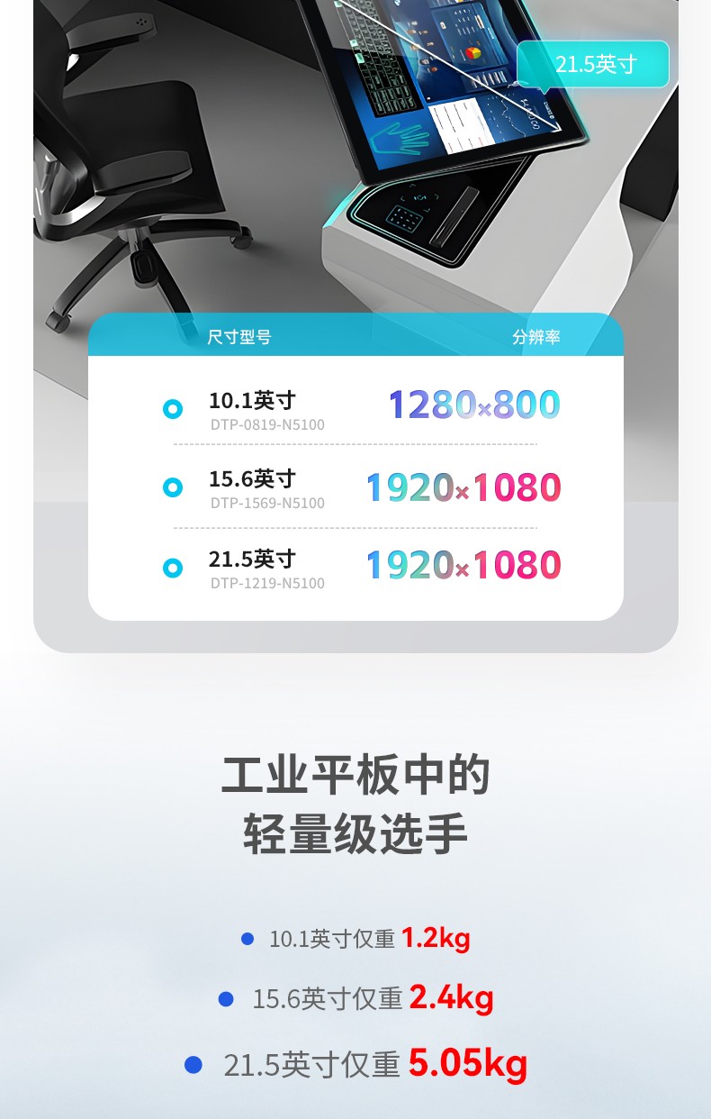 工業平板電腦,觸摸屏工控一體機,DTP-0819-N5100.jpg