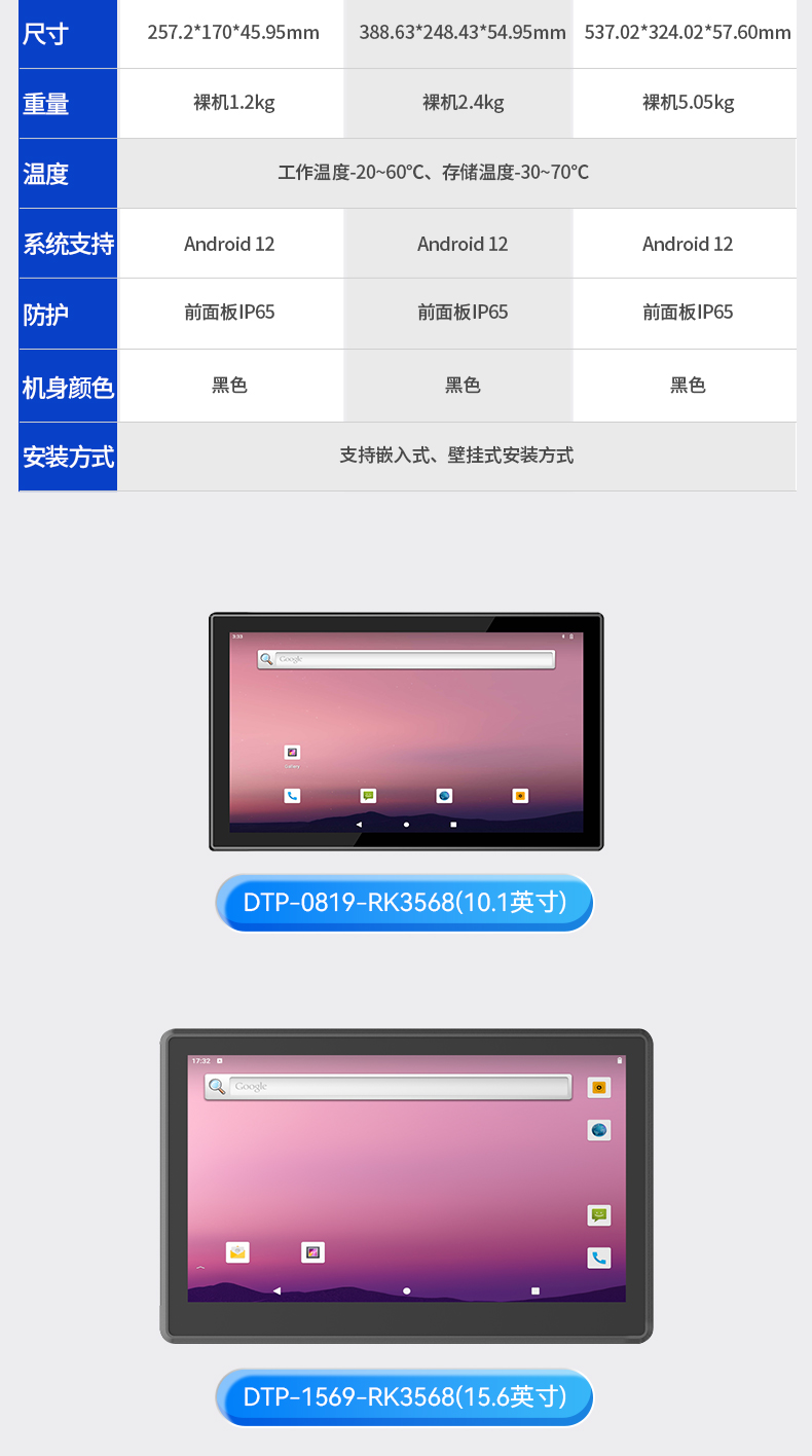 無風(fēng)扇工業(yè)平板電腦,寬溫運行IP65防護(hù),DTP-0819-RK3568.jpg