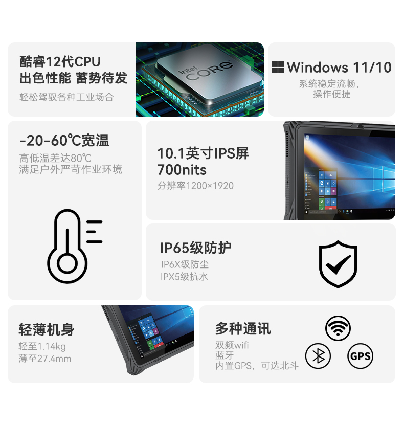 10.1/12英寸三防平板電腦,IP65防護工業車載平板,DTZ-I1012E.jpg