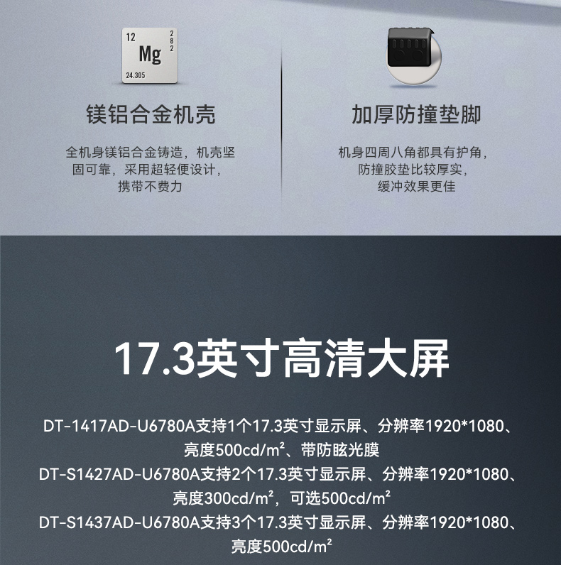 國產化雙屏加固便攜機,指揮調度加固計算機,DT-S1427AD-U6780A.jpg